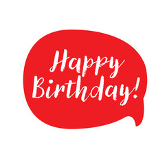 Happy Birthday message bubble red