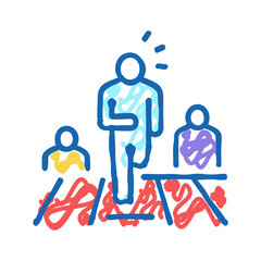 first leader running icon doodle illustration