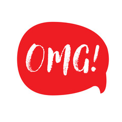 OMG message bubble red sign