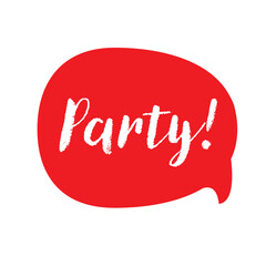 Party Message bubble red sign