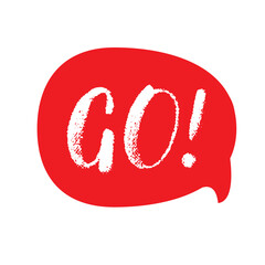 Go message bubble red sign