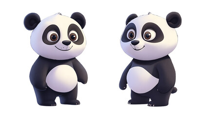 Cute cartoon panda character design.