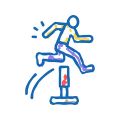 run and jump icon doodle illustration