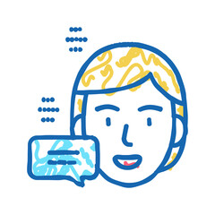 human thanks speech icon doodle illustration