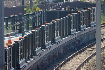 Fototapeta premium Construction of barriers and gates for the Sydney Metro project