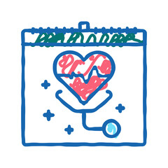 world health day icon doodle illustration