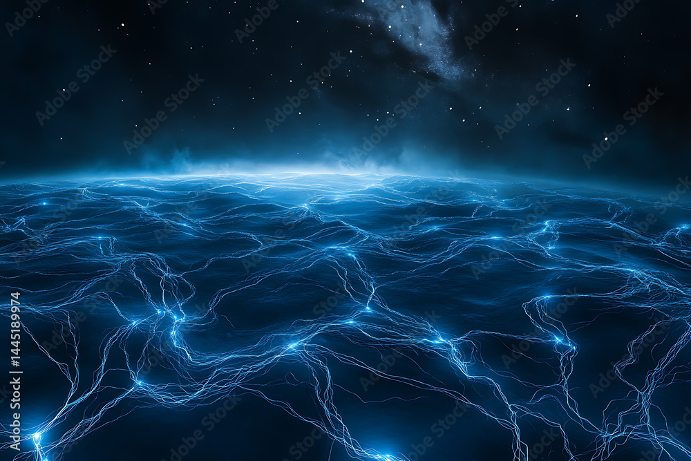 Canvas Prints planet earth in space , binary code technology , glowing sphere on black background
