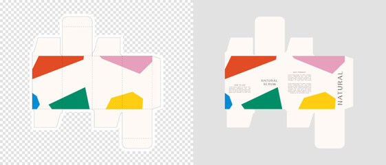 Cardboard box template. Cosmetic package box design. Vector illustration.