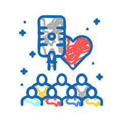 command radio company icon doodle illustration