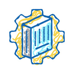 building process icon doodle illustration
