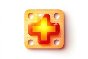 Bright Orange Plus Sign Icon on a Textured Background