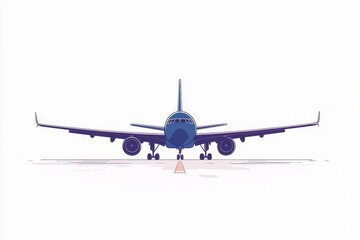 Fototapeta premium Airplane Front View on Runway with Clear Background Design