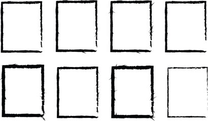 Grunge Brush Stroke Shape Set &ndash; Hand Drawn Circles, Squares, Paint brush, Rectangles, frame and Ink Textures for Design