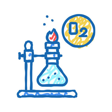 chemistry research oxygen icon doodle illustration