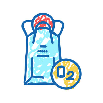 oxygen mask package icon doodle illustration