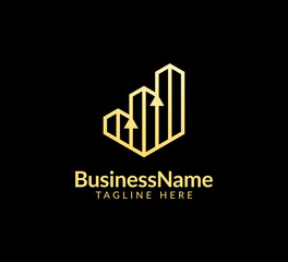 Modern financial logos, arrow designs for trading, investment, finance, statistic, accounting or marketing business