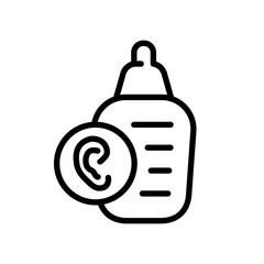 Fototapeta premium Medical ear drops outline icon, treatment otitis, simple symbol on white background.
