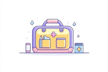 Colorful Medical Kit Illustration for Health and Emergency Use