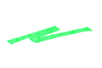 マーカーペンで描いたようなアンダーライン：黄緑　水彩風