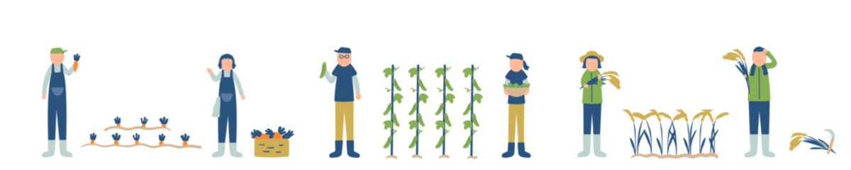  農家のイラストセット