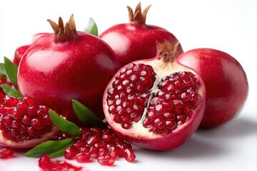 Burst of Health Fresh Red Pomegranates and Juicy Seeds