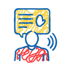 human greeting speech icon doodle illustration