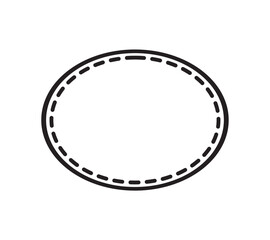 Naklejka premium Oval border basic shapes monogram frame