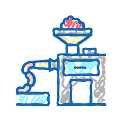 sausages production icon doodle illustration