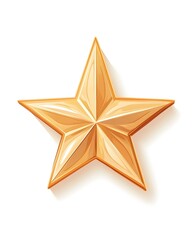 Obraz premium A five-pointed, golden star with a subtle, three-dimensional effect and soft shadow