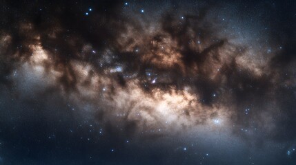 Obraz premium Majestic Milky Way Galaxy Astrophotography Dark Nebulae Cosmic Dust Clouds Starscape