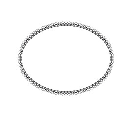 Oval border basic shapes monogram frame