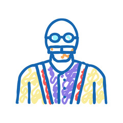 labor teacher icon doodle illustration