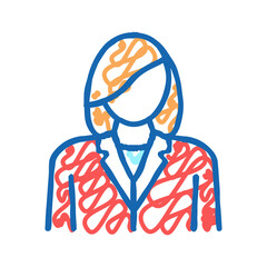teacher woman icon doodle illustration