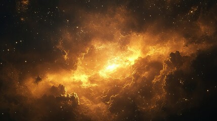 Obraz premium Celestial Fantasy at Night: Animated Scene of Stars, Clouds, and Light Bringing a Magical Atmosphere