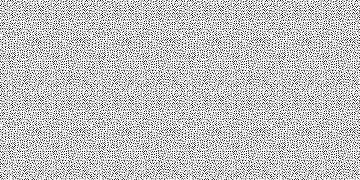 Polka dot horizontal seamless pattern in black and white. Hand drawn vector texture with micro dots and subtle grainy flow. Great for modern print, fabric, wallpaper. To use, drag into swatches panel