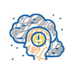 allergy on dust icon doodle illustration