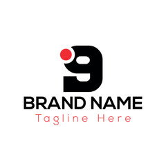 A business company logo design is a concept symbol with text for web technology 9 logo design