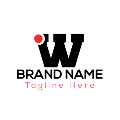 A business company logo design is a concept symbol with text for web technology W logo design