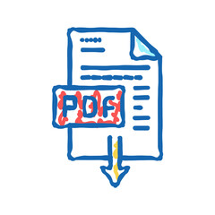download pdf file icon doodle illustration