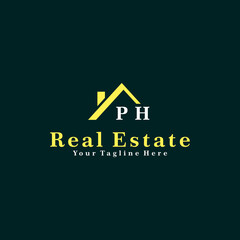 PH Initials Real Estate Logo Vector Art  Icons  and Graphics