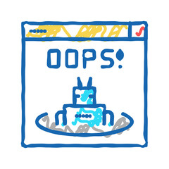 oops web error icon doodle illustration