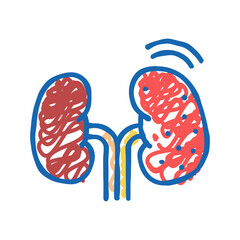 cancer kidney icon doodle illustration