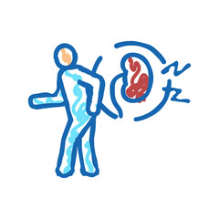 Fototapeta premium pain kidneys icon doodle illustration