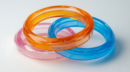 Fototapeta premium Three colorful layered plastic rings