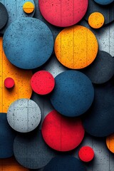 Abstract colorful circular pattern with vibrant artistic textured designs