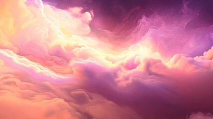 Ethereal clouds swirl glowing pink purple light abstract fantasy cosmic nebula beautiful divine atmospheric animation background motion. - Powered by Adobe