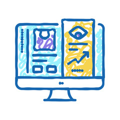 online review icon doodle illustration