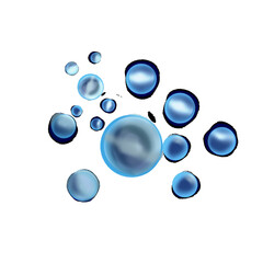 several blue gems without background