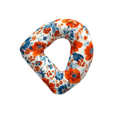 Abstract Floral Shape  Twisted Orange and Blue Flower Pattern Design Element