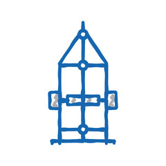 carriage trailer icon doodle illustration